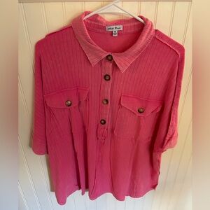 New in Package White Birch Vibrant Pink Collared Shirt